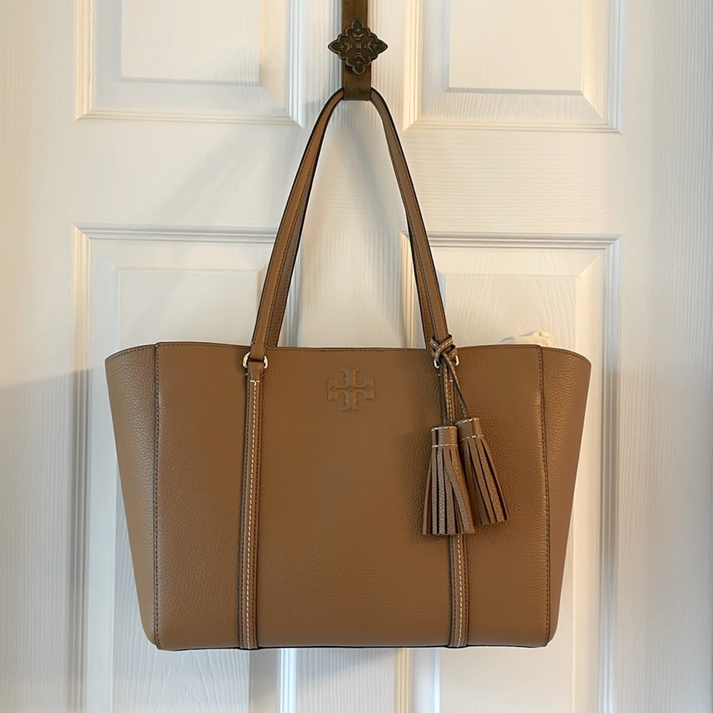 Tory Burch 144689 Thea With Gold Hardware Leather Women's Large Tote Bag